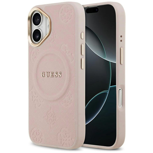 Pouzdro MagSafe pro Apple iPhone 17, Guess, Peony Hot Stamp, Růžová