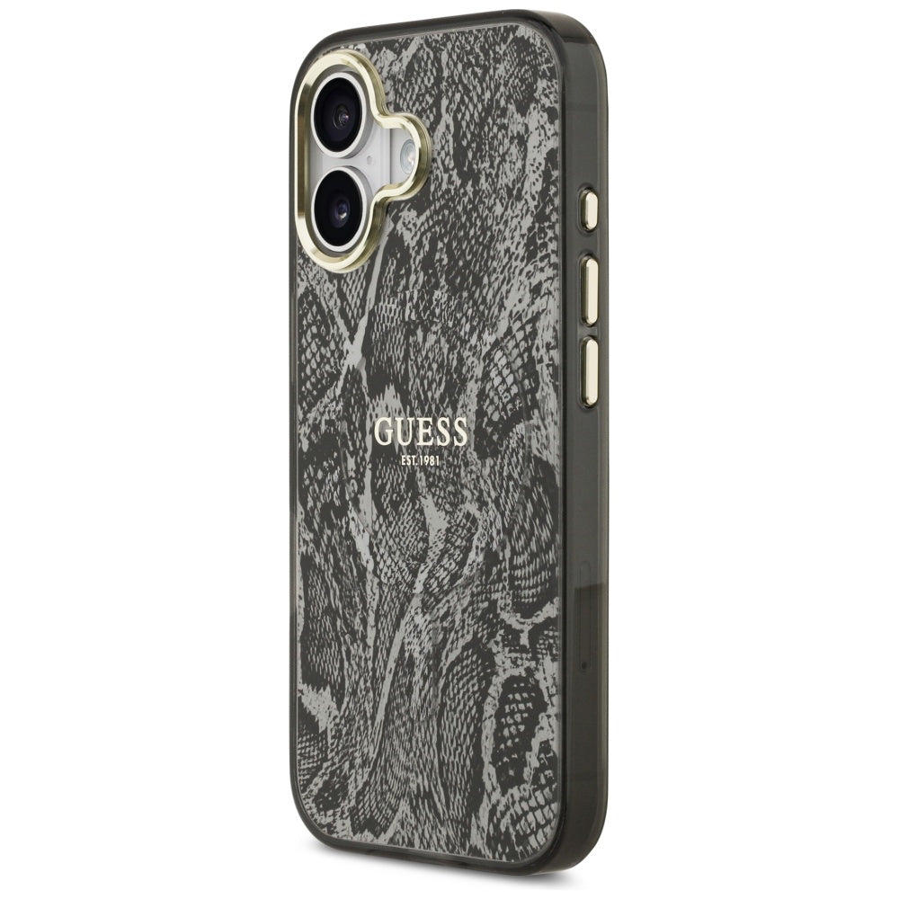 Pouzdro MagSafe pro Apple iPhone 17, Guess, Python Pattern, Černá