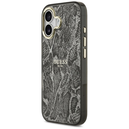 Pouzdro MagSafe pro Apple iPhone 17, Guess, Python Pattern, Černá
