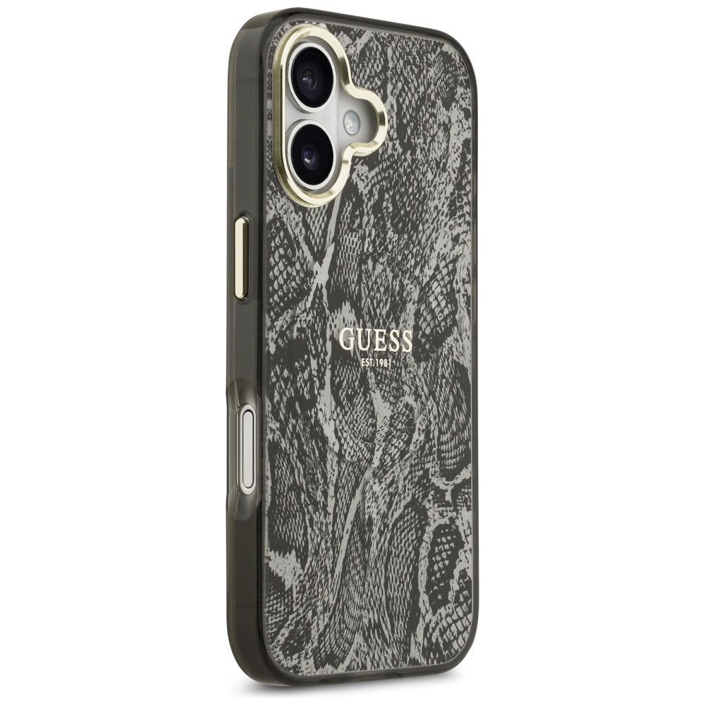Pouzdro MagSafe pro Apple iPhone 17, Guess, Python Pattern, Černá
