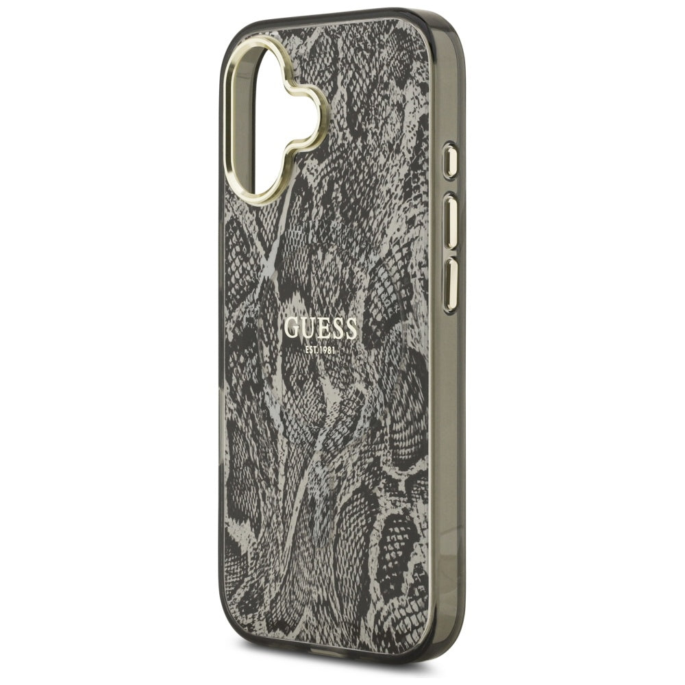 Pouzdro MagSafe pro Apple iPhone 17, Guess, Python Pattern, Černá