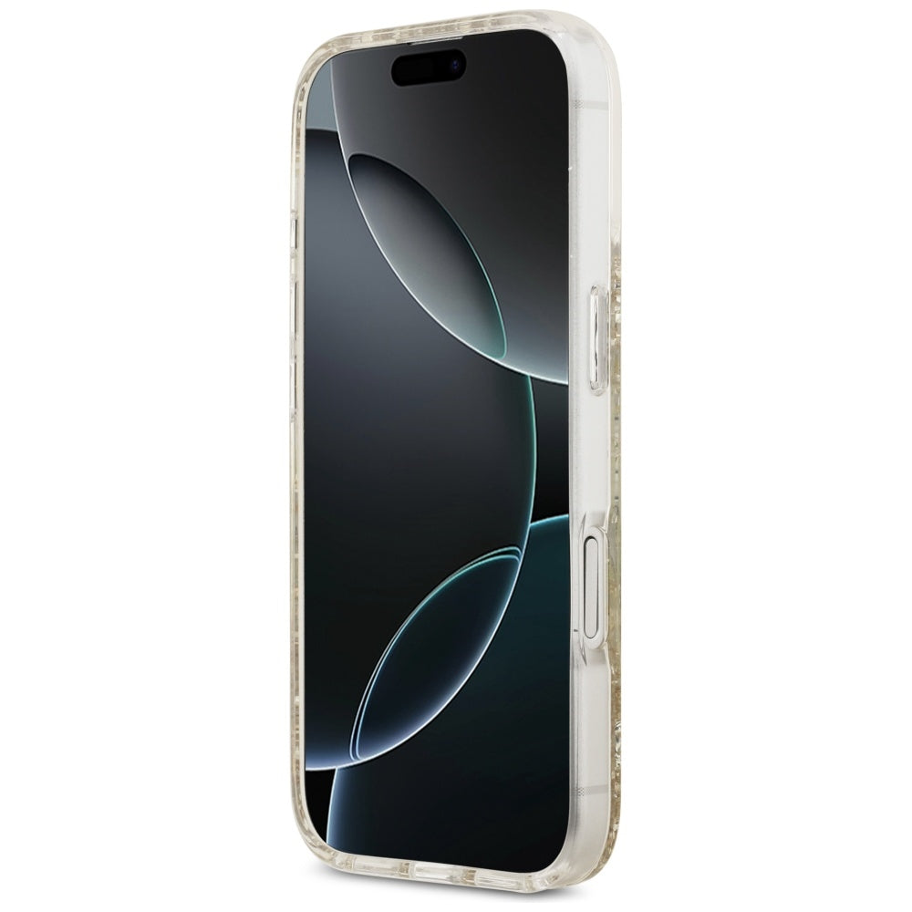 Pouzdro MagSafe pro Apple iPhone 17, Guess, Resin Bottom Glitter, Zlaté