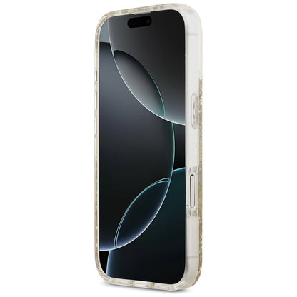 Pouzdro MagSafe pro Apple iPhone 17, Guess, Resin Bottom Glitter, Zlaté