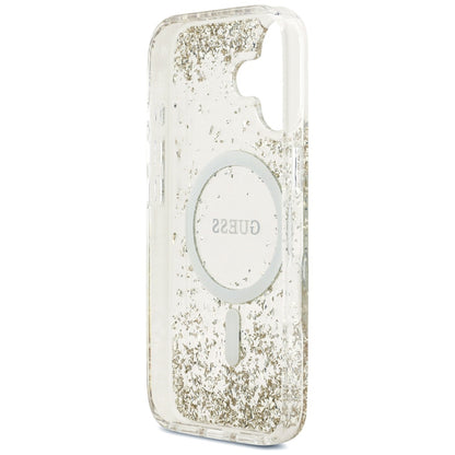 Pouzdro MagSafe pro Apple iPhone 17, Guess, Resin Bottom Glitter, Zlaté