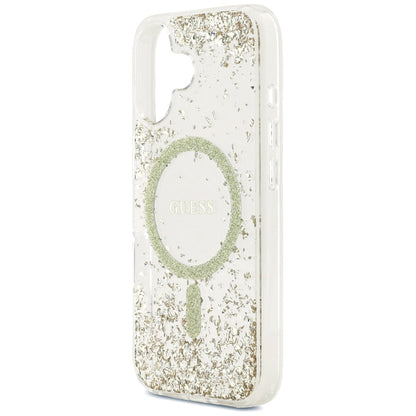 Pouzdro MagSafe pro Apple iPhone 17, Guess, Resin Bottom Glitter, Zlaté