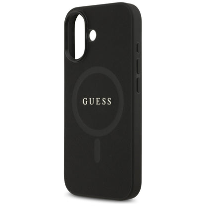 Pouzdro MagSafe pro Apple iPhone 17, Guess, Saffiano Classic Logo, Černá