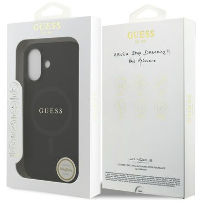 Pouzdro MagSafe pro Apple iPhone 17, Guess, Saffiano Classic Logo, Černá