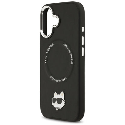 Pouzdro MagSafe pro Apple iPhone 17, Karl Lagerfeld, Choupette Pin, Černá