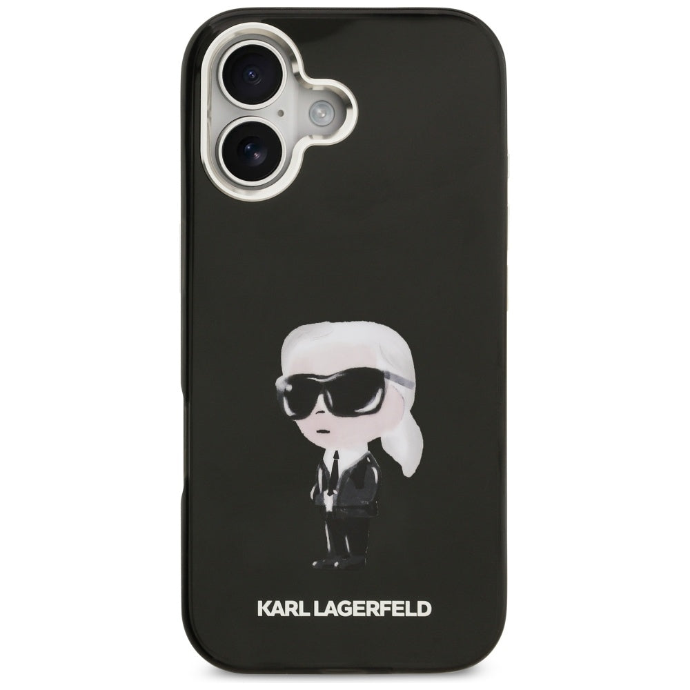 Pouzdro MagSafe pro Apple iPhone 17, Karl Lagerfeld, IML Aquarelle Karl Ikonik, Černá
