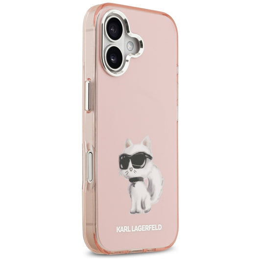 Pouzdro MagSafe pro Apple iPhone 17, Karl Lagerfeld, IML Aquarelle Logo Choupette, Růžové