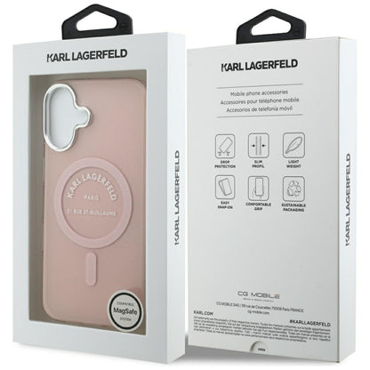 Pouzdro MagSafe pro Apple iPhone 17, Karl Lagerfeld, IML Logo RSG, Růžové