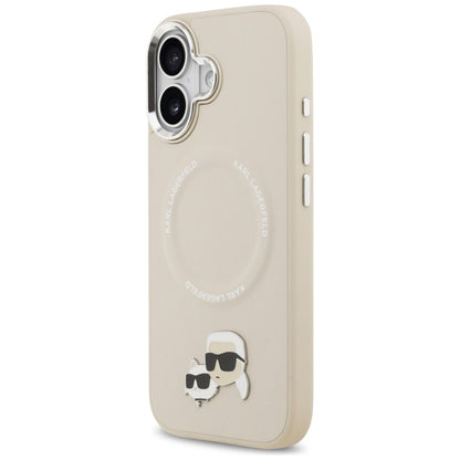MagSafe Case for Apple iPhone 17, Karl Lagerfeld, Karl & Choupette Pins, Beige