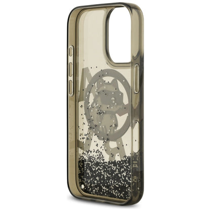 Pouzdro MagSafe pro Apple iPhone 17, Karl Lagerfeld, Liquid Glitter Logo Choupette, Černá