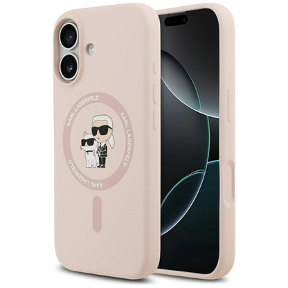 MagSafe Case for Apple iPhone 17, Karl Lagerfeld, Ring Karl & Choupette, Pink