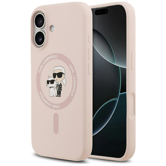 MagSafe Case for Apple iPhone 17, Karl Lagerfeld, Ring Karl & Choupette, Pink