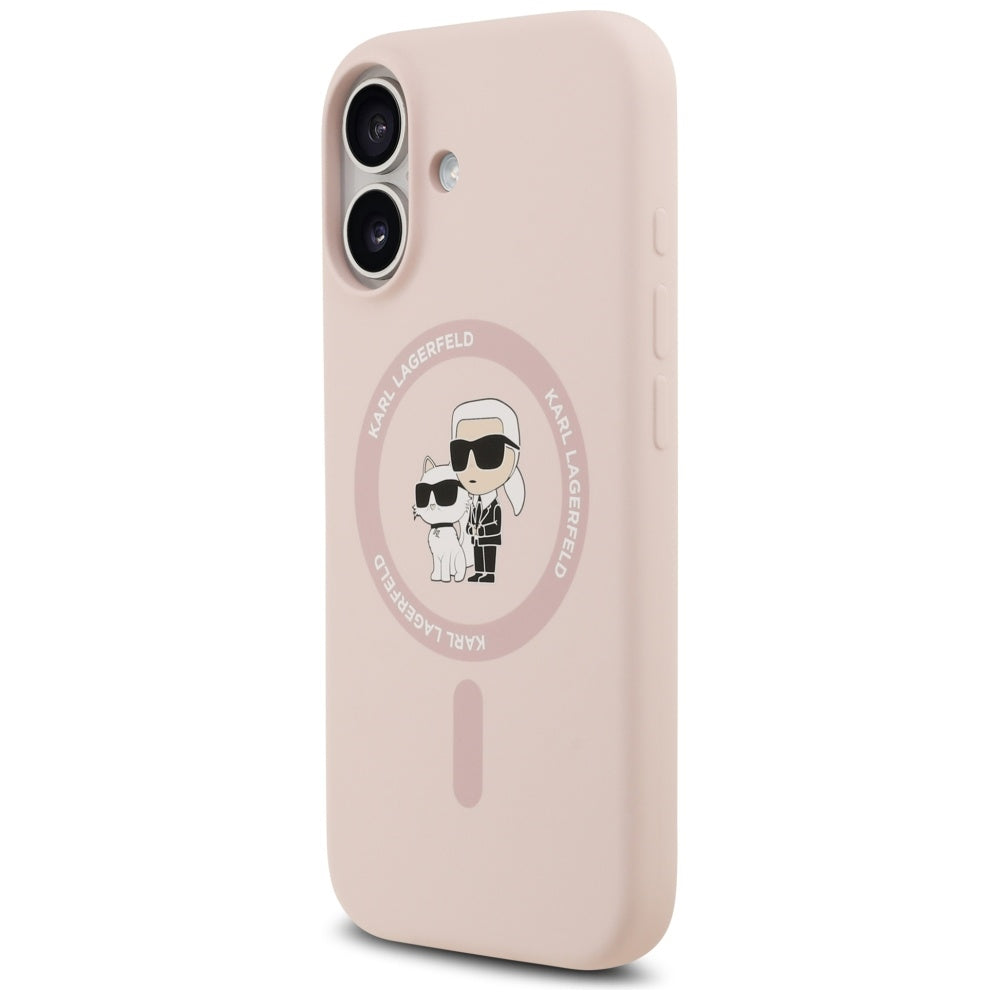 MagSafe Case for Apple iPhone 17, Karl Lagerfeld, Ring Karl & Choupette, Pink