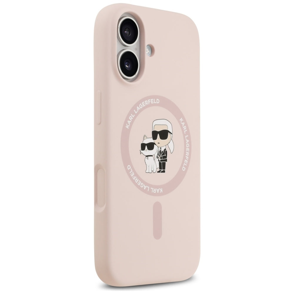 MagSafe Case for Apple iPhone 17, Karl Lagerfeld, Ring Karl & Choupette, Pink