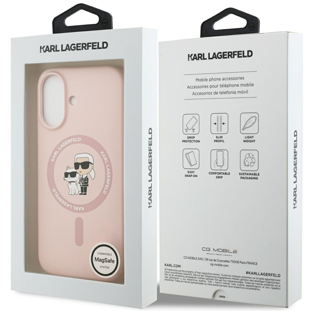 MagSafe Case for Apple iPhone 17, Karl Lagerfeld, Ring Karl & Choupette, Pink