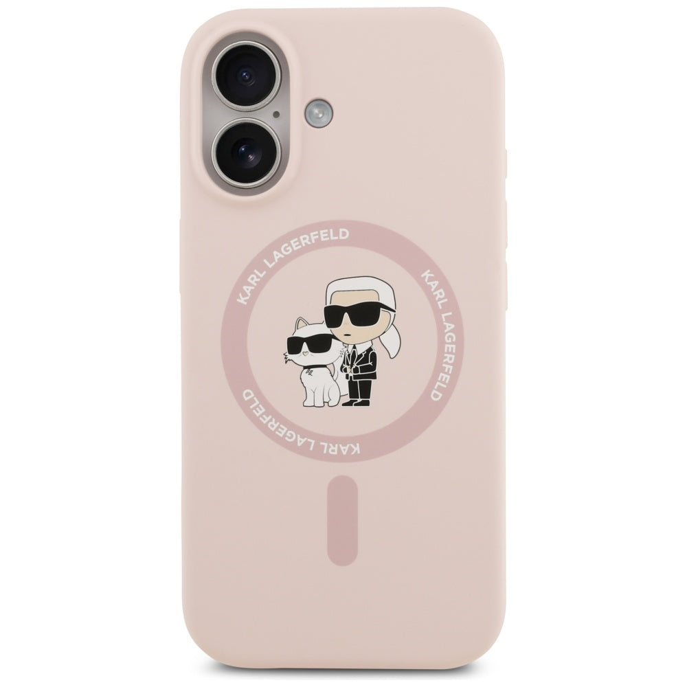 MagSafe Case for Apple iPhone 17, Karl Lagerfeld, Ring Karl & Choupette, Pink