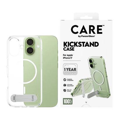 Pouzdro MagSafe pro Apple iPhone 17, PanzerGlass, s funkcí stojánku, průhledné