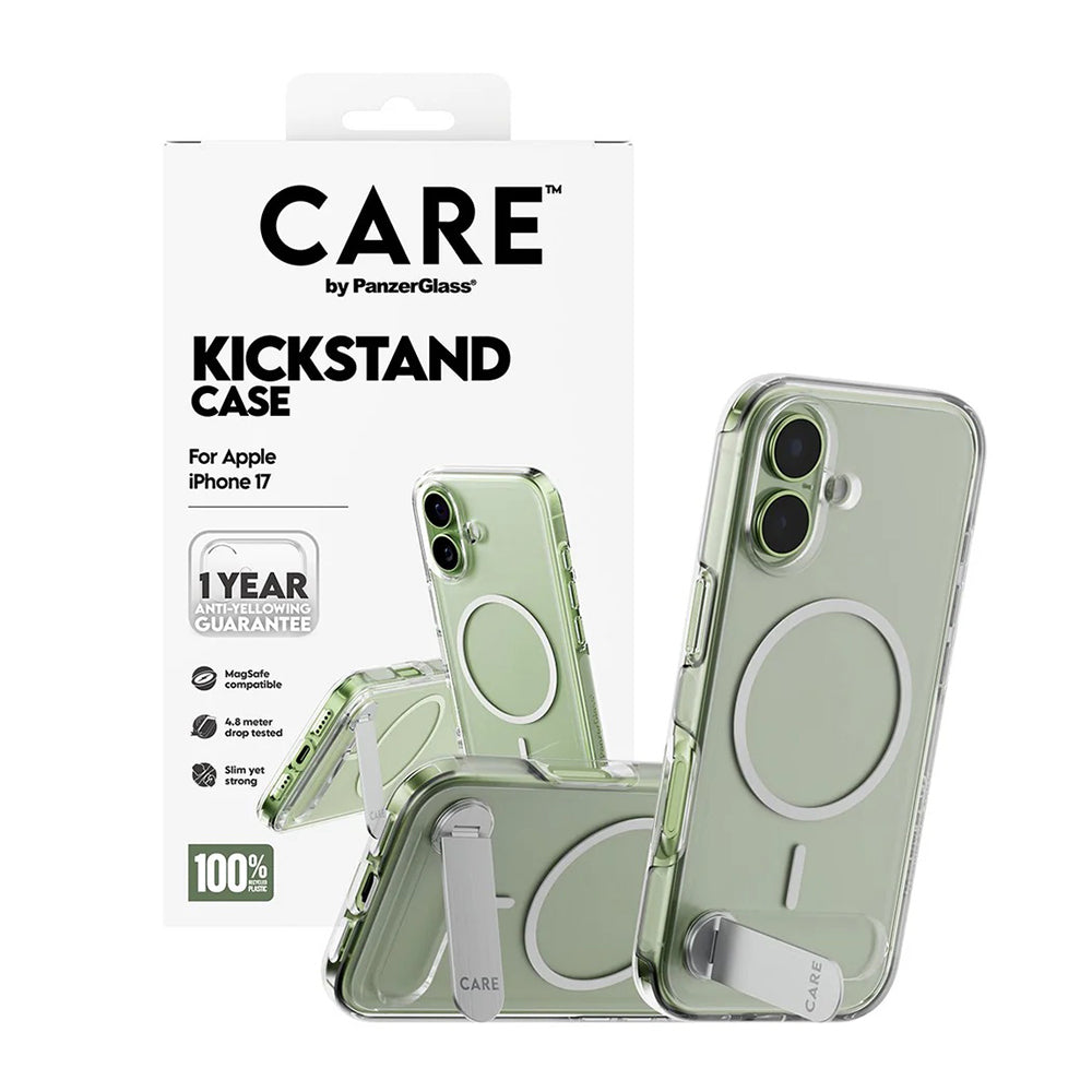 Pouzdro MagSafe pro Apple iPhone 17, PanzerGlass, s funkcí stojánku, průhledné