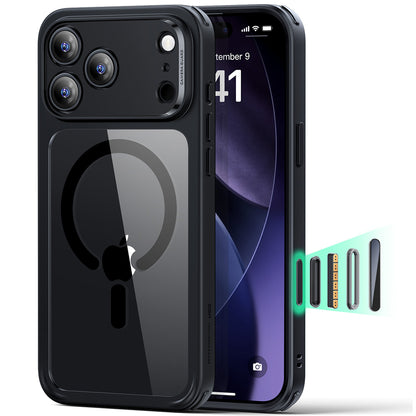 Pouzdro MagSafe pro Apple iPhone 17 Pro, ESR, Classic Hybrid, Černě průhledné