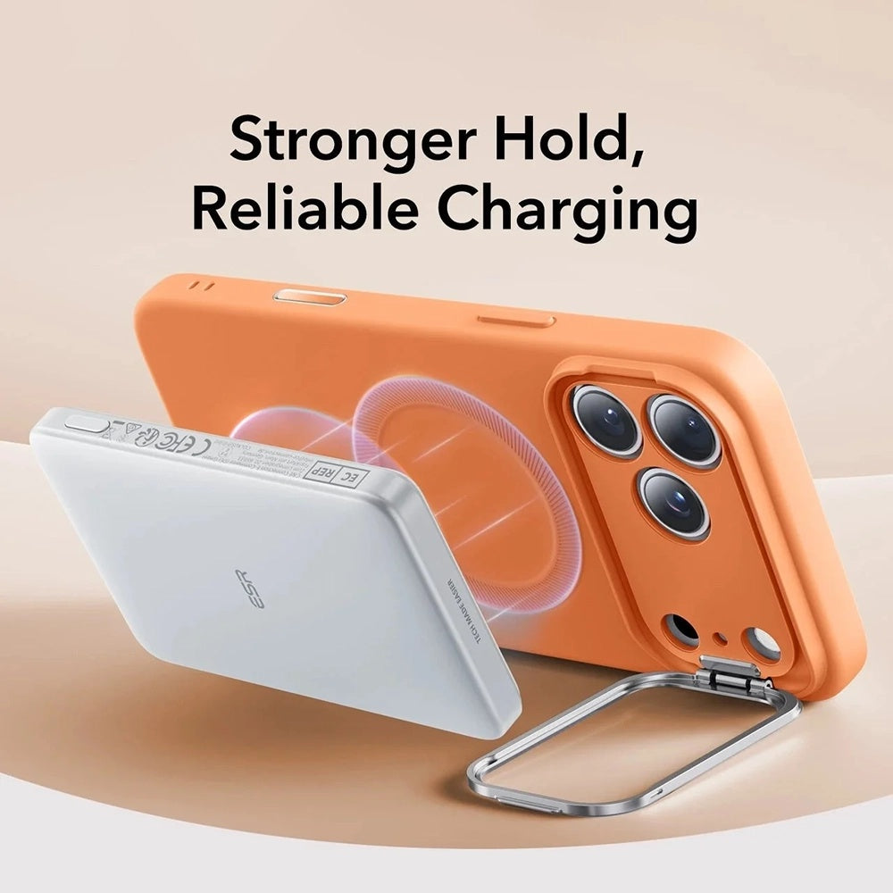 Pouzdro MagSafe pro Apple iPhone 17 Pro, ESR, Cloud Soft Kickstand, Oranžové