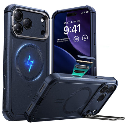 Pouzdro MagSafe pro Apple iPhone 17 Pro, ESR, Cyber Armor Kickstand, Modrá