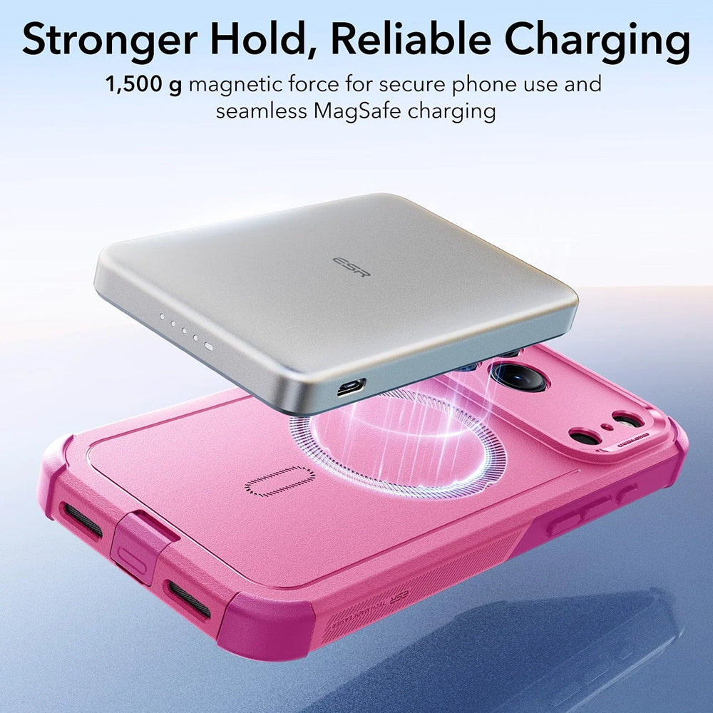Pouzdro MagSafe pro Apple iPhone 17 Pro, ESR, Cyber, Růžové