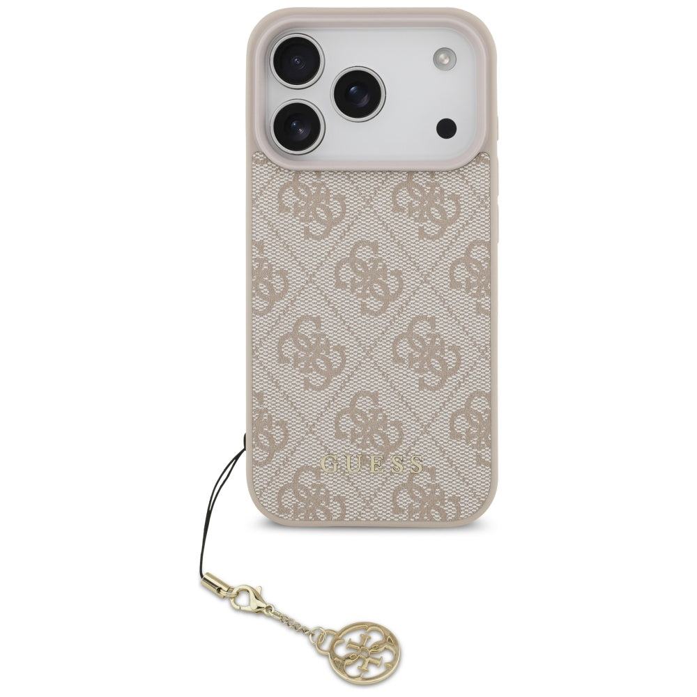 Pouzdro MagSafe pro Apple iPhone 17 Pro, Guess, 4G Charm Cradle, Růžové