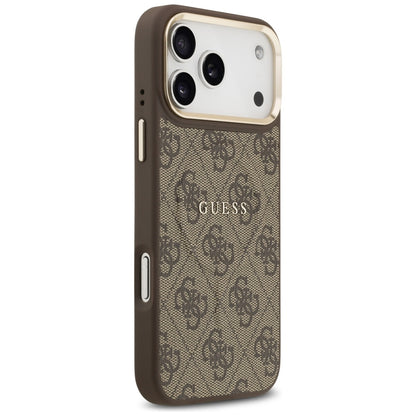 Pouzdro MagSafe pro Apple iPhone 17 Pro, Guess, 4G Classic, Hnědá