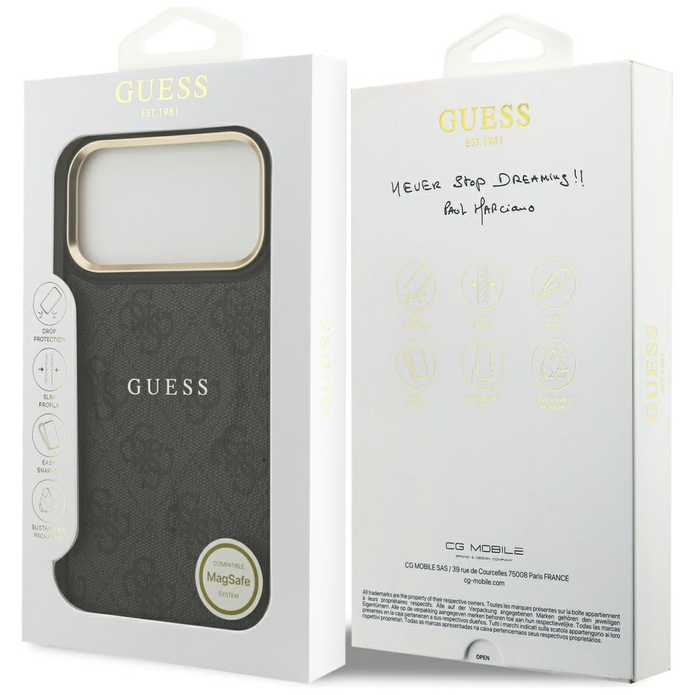Pouzdro MagSafe pro Apple iPhone 17 Pro, Guess, 4G Classic, Černá