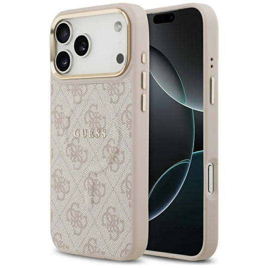 Pouzdro MagSafe pro Apple iPhone 17 Pro, Guess, 4G Classic, Růžové