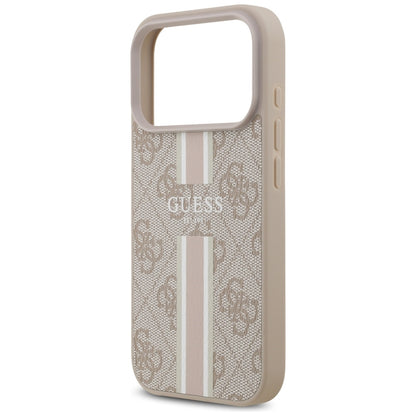 Pouzdro MagSafe pro Apple iPhone 17 Pro, Guess, 4G Printed Stripes, Růžové
