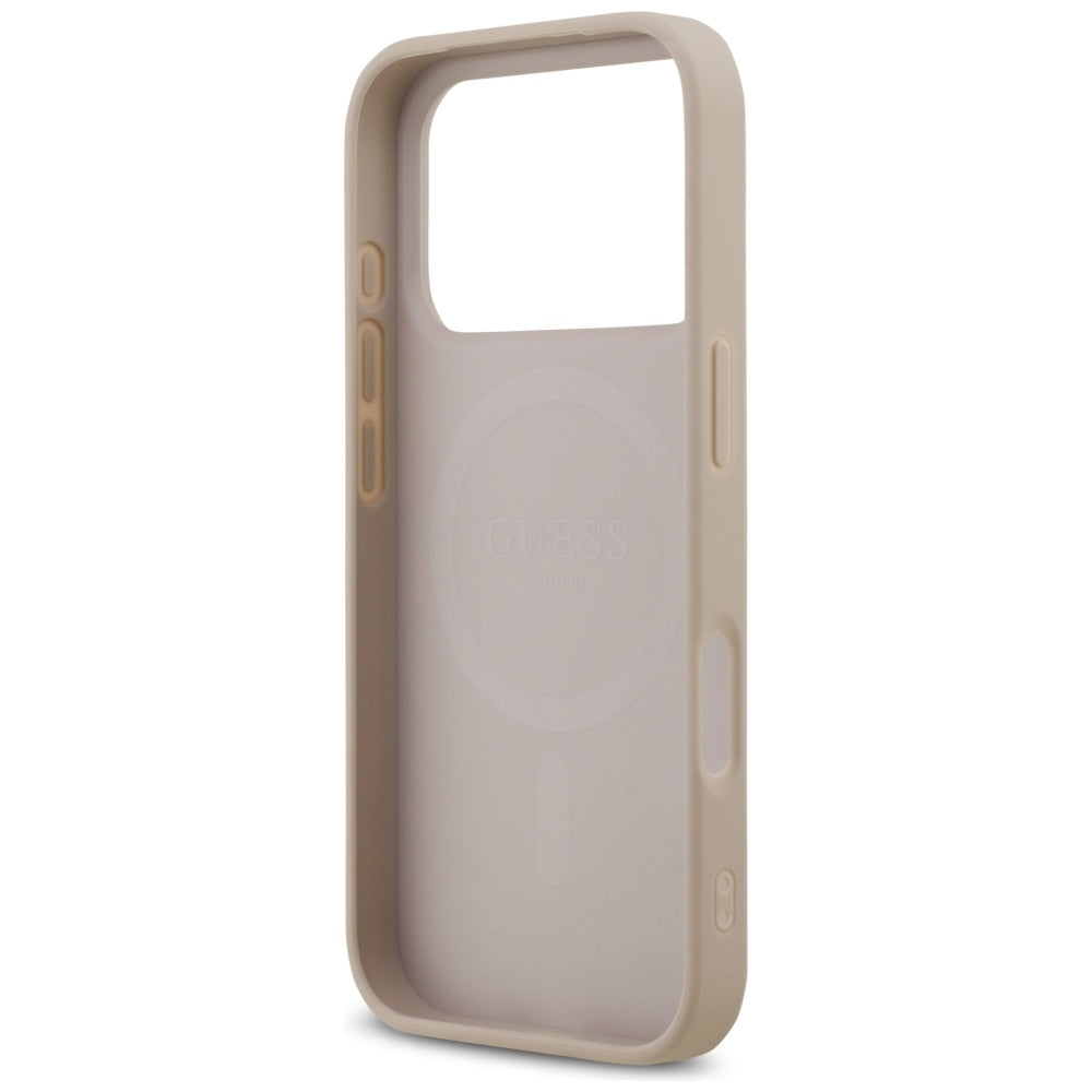 Pouzdro MagSafe pro Apple iPhone 17 Pro, Guess, 4G Printed Stripes, Růžové