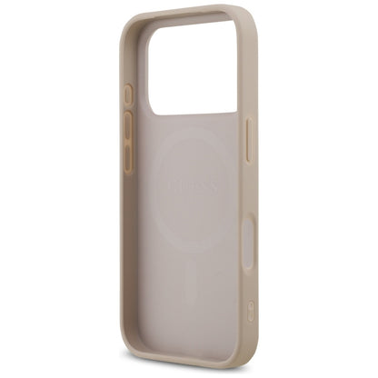 Pouzdro MagSafe pro Apple iPhone 17 Pro, Guess, 4G Printed Stripes, Růžové