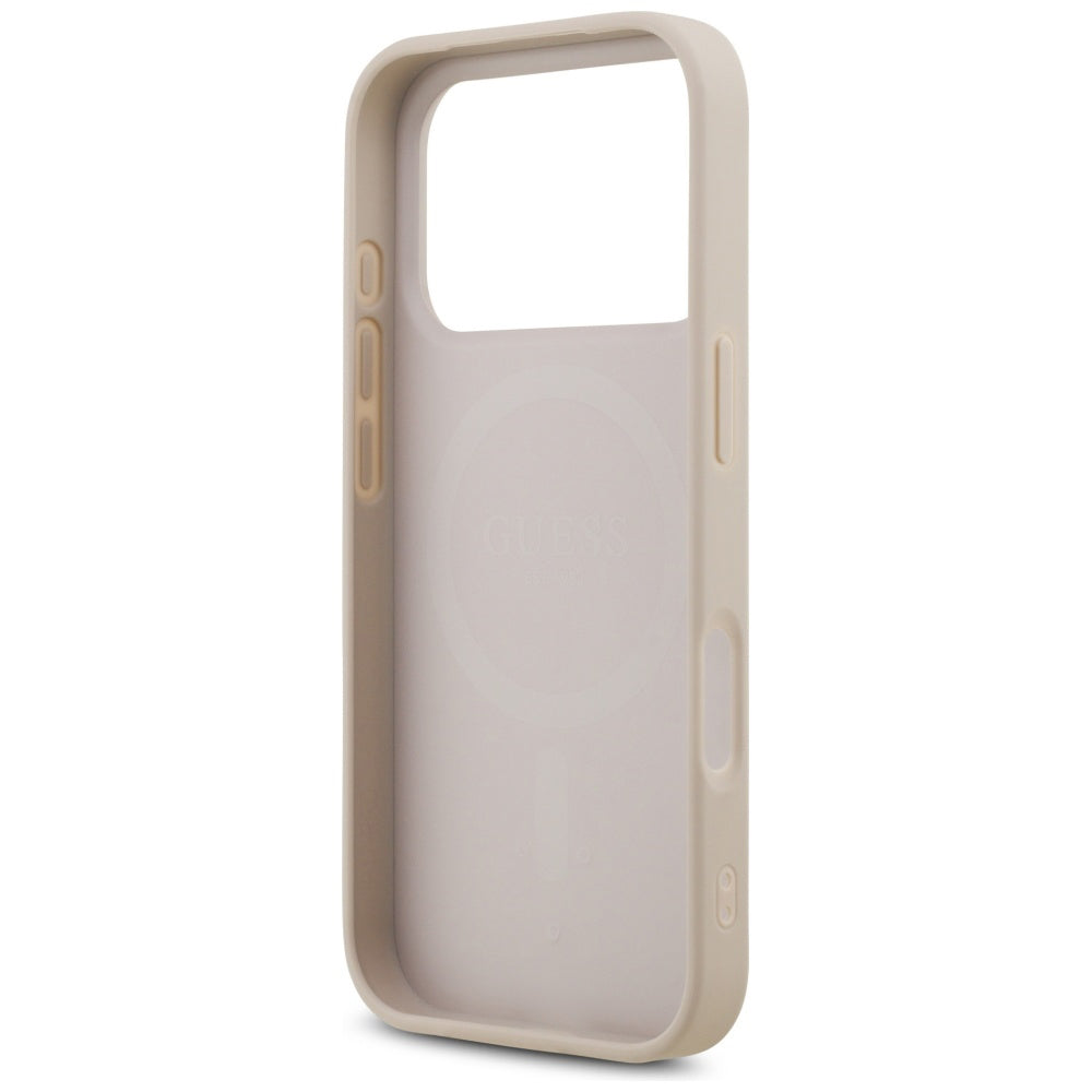 Pouzdro MagSafe pro Apple iPhone 17 Pro, Guess, 4G Triangle Strass, Růžové