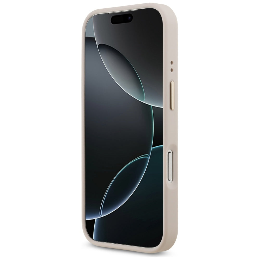 Pouzdro MagSafe pro Apple iPhone 17 Pro, Guess, Grained Strass Logo, Růžové