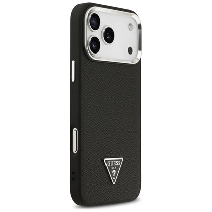 Pouzdro MagSafe pro Apple iPhone 17 Pro, Guess, Grained Triangle Logo, Černá