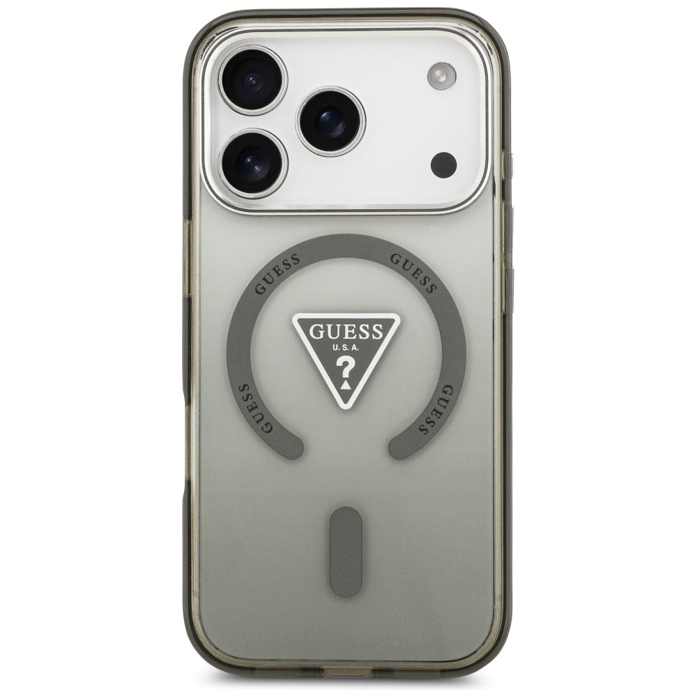 Pouzdro MagSafe pro Apple iPhone 17 Pro, Guess, IML Gradient Triangle Logo, Khaki