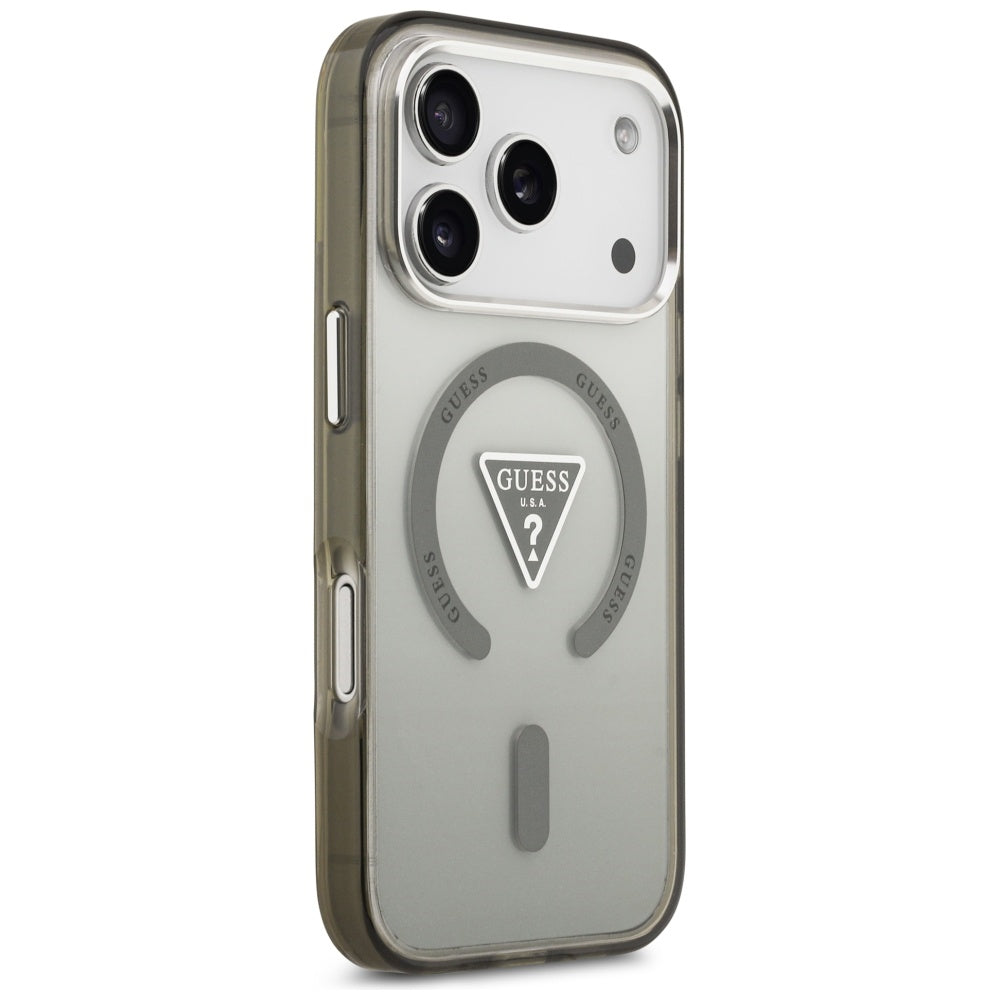 Pouzdro MagSafe pro Apple iPhone 17 Pro, Guess, IML Gradient Triangle Logo, Khaki