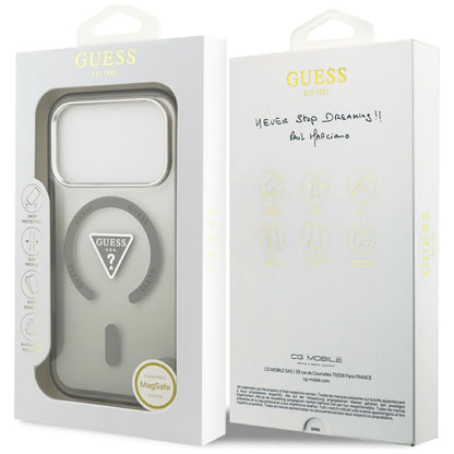 Pouzdro MagSafe pro Apple iPhone 17 Pro, Guess, IML Gradient Triangle Logo, Khaki