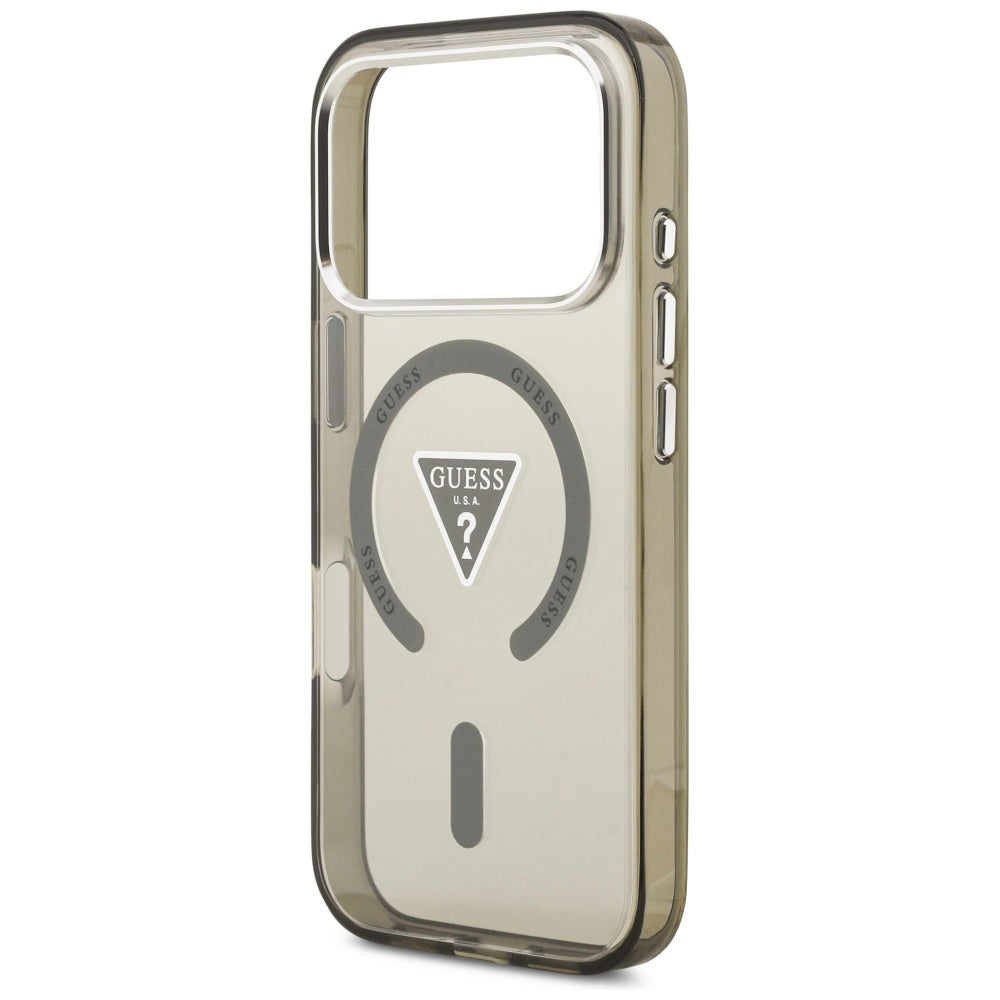 Pouzdro MagSafe pro Apple iPhone 17 Pro, Guess, IML Gradient Triangle Logo, Khaki