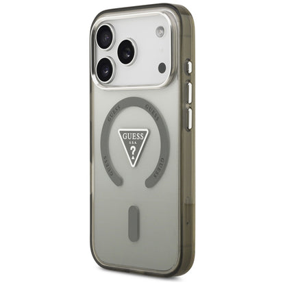 Pouzdro MagSafe pro Apple iPhone 17 Pro, Guess, IML Gradient Triangle Logo, Khaki