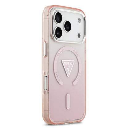 MagSafe Case for Apple iPhone 17 Pro, Guess, IML Gradient Triangle Logo, Pink