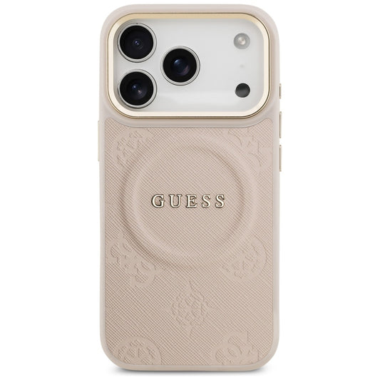 Pouzdro MagSafe pro Apple iPhone 17 Pro, Guess, Peony Hot Stamp, Růžové