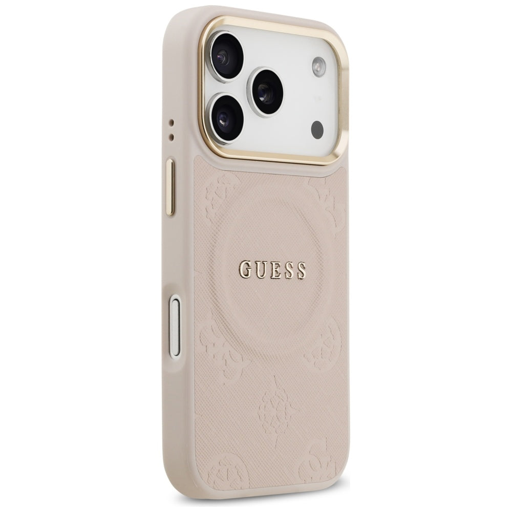 Pouzdro MagSafe pro Apple iPhone 17 Pro, Guess, Peony Hot Stamp, Růžové