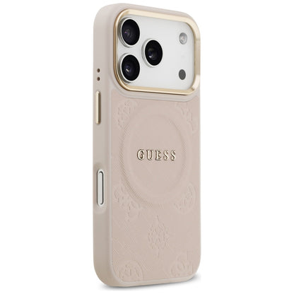 Pouzdro MagSafe pro Apple iPhone 17 Pro, Guess, Peony Hot Stamp, Růžové