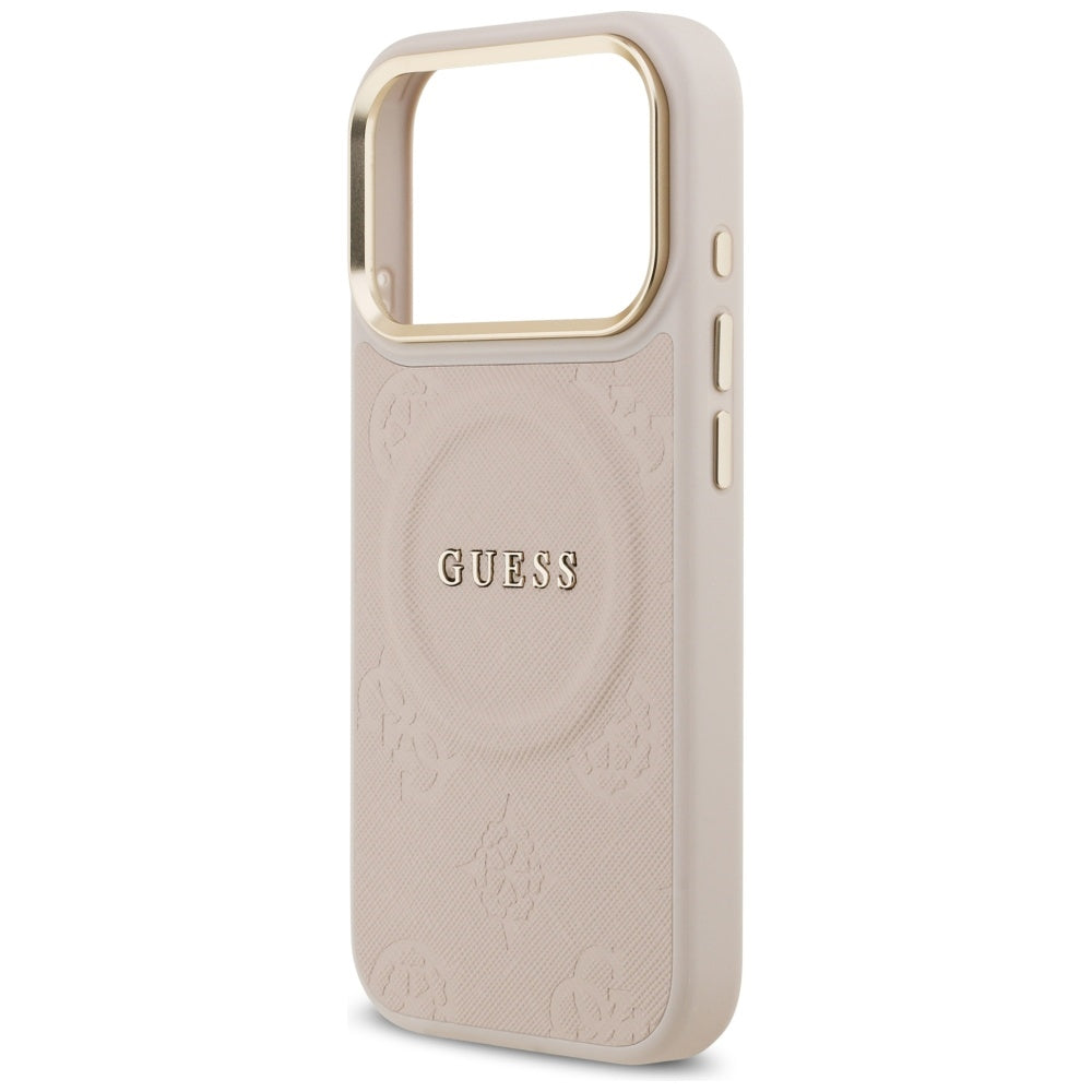 Pouzdro MagSafe pro Apple iPhone 17 Pro, Guess, Peony Hot Stamp, Růžové