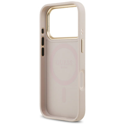 Pouzdro MagSafe pro Apple iPhone 17 Pro, Guess, Peony Hot Stamp, Růžové